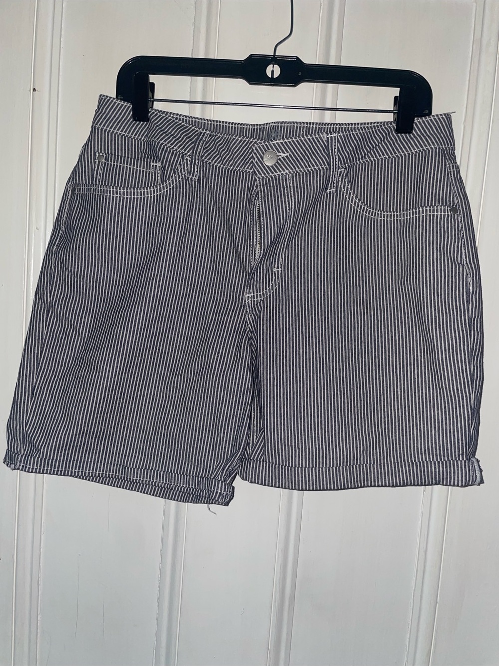 Riders by Lee Navy and White Striped Jean Shorts